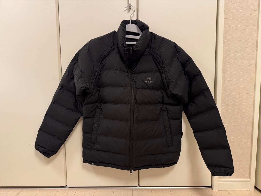 【PING APPAREL】全方向ストレッチ 2WAY中綿ブルゾン ブラック M