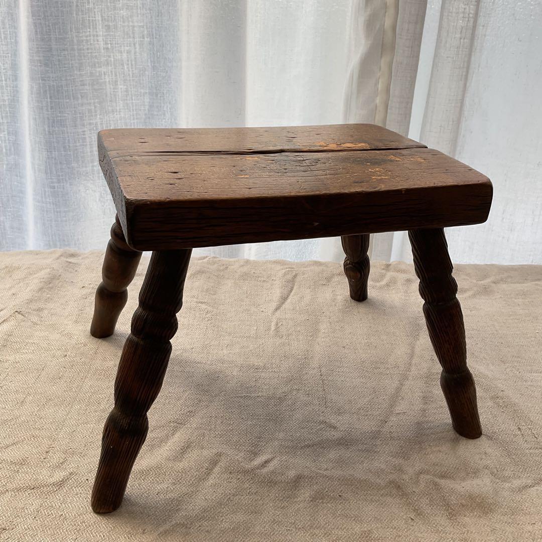 イギリスアンティーク木製スツール　英国アンティーク木製椅子チェア