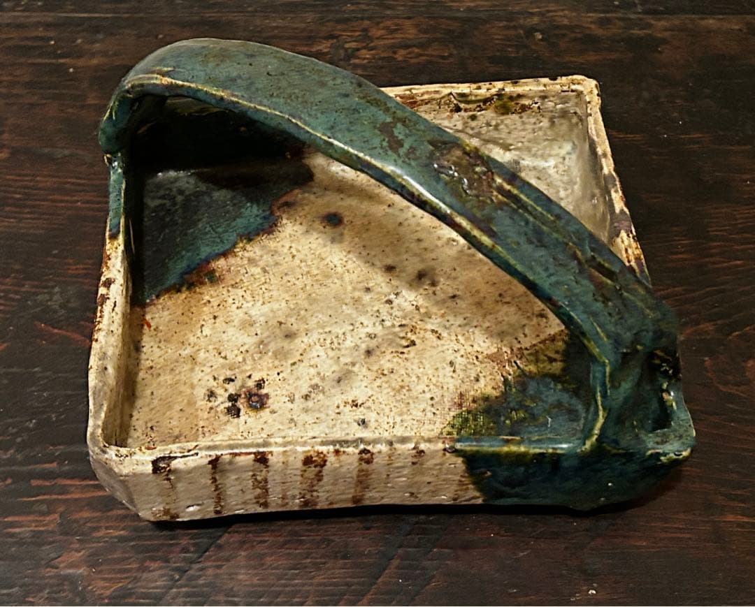 【値下げ】織部手付 菓子鉢 (桃山〜江戸時代)