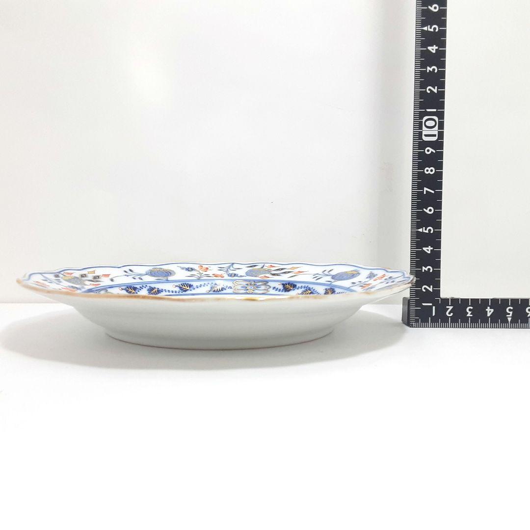 S144-1 オールドマイセン ボタン双剣 朱金オニオン プレート　ma