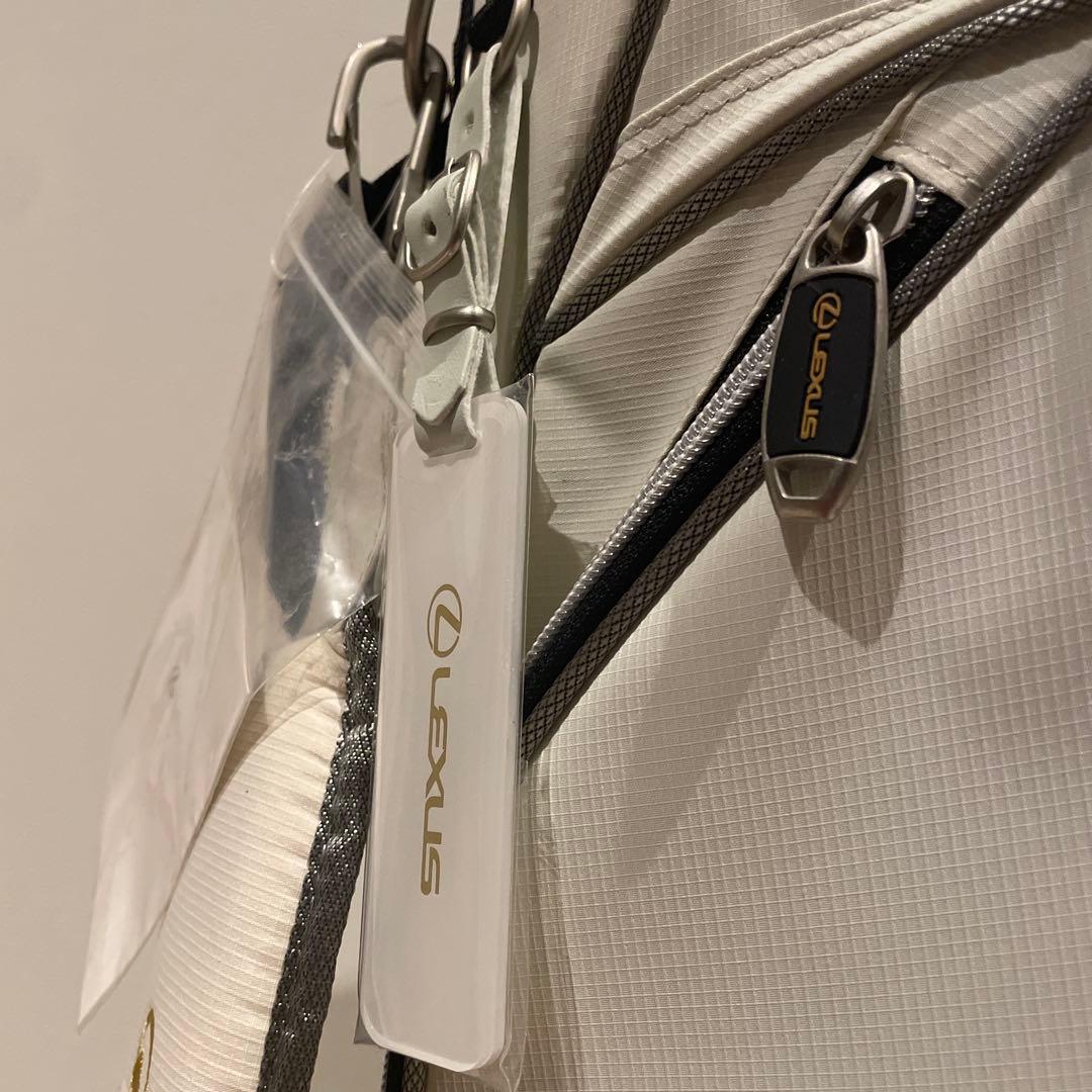 新品未使用品、LEXUSホワイト ゴルフキャディバッグ