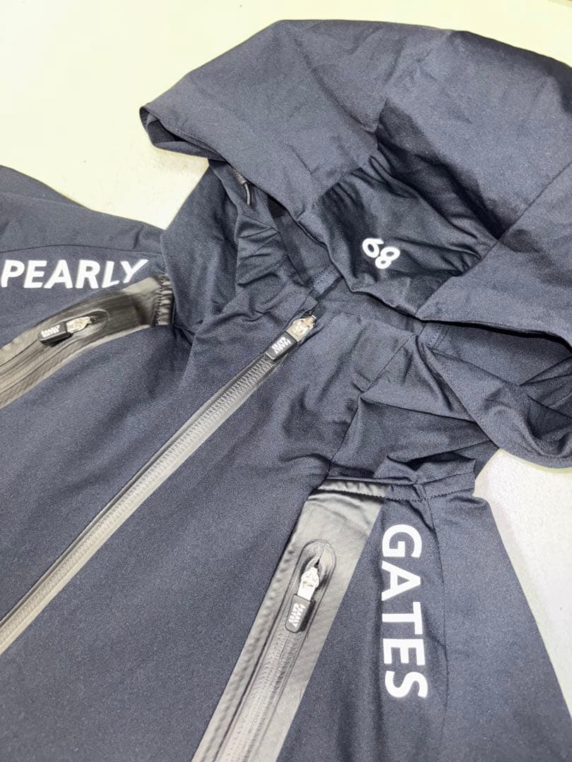 （美品）パーリーゲイツ 、高機能TEXBRID素材、セットアップ、黒色、サイズ0