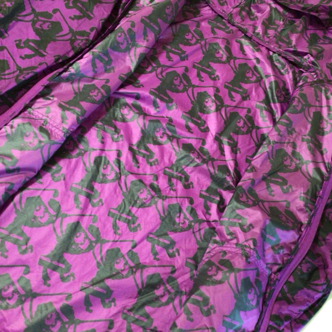 レア パーリーゲイツ×スポンジボブ コラボ 総柄 レインウェア 紫黒 0 極美品