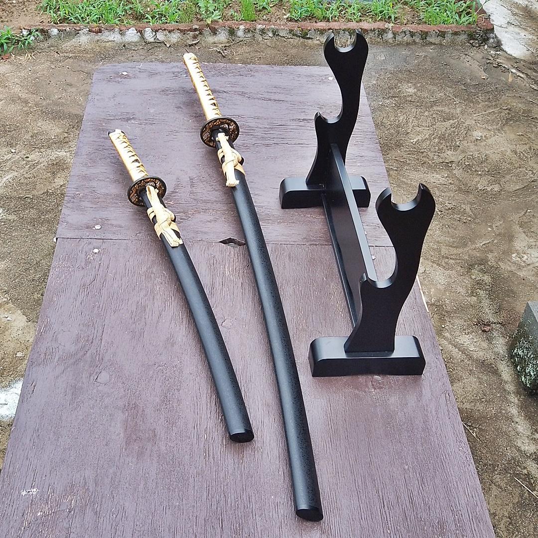 模造刀 日本刀 刀剣 刀掛台 二本掛台 据え置き式