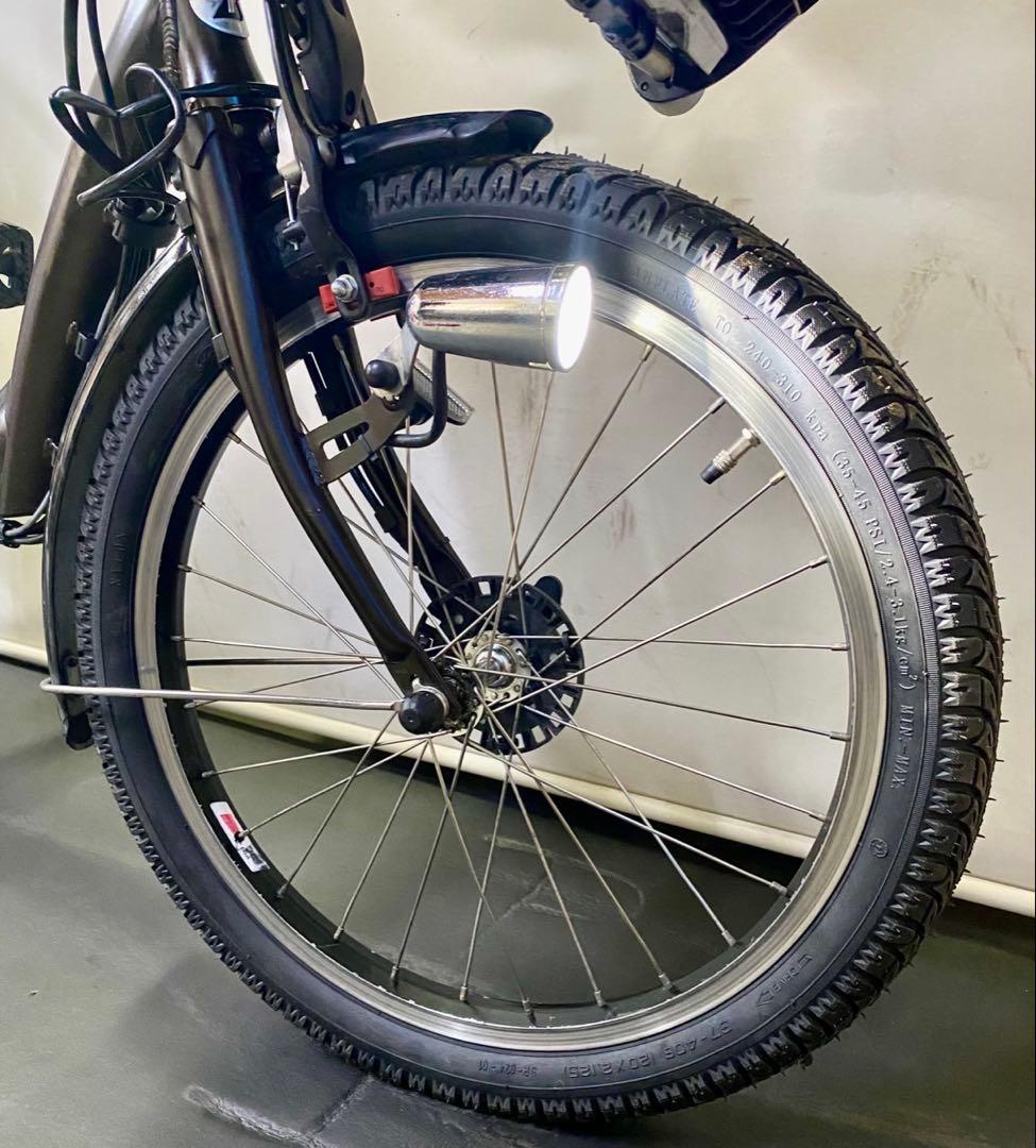 1年保証 ブリヂストン　20インチ　3人乗り 子供乗せ　茶色　電動アシスト自転車