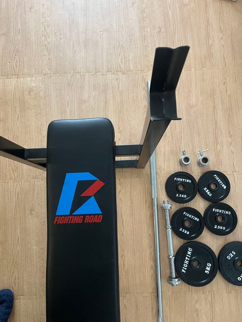 ベンチ台　シャフト　バーベル セット 筋トレ　ベンチ