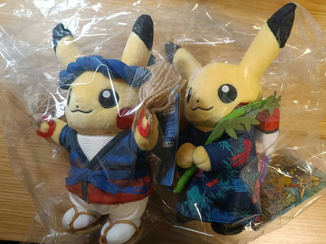 わらじ　七夕まつり　ピカチュウ　 ぬいぐるみ 2体セット