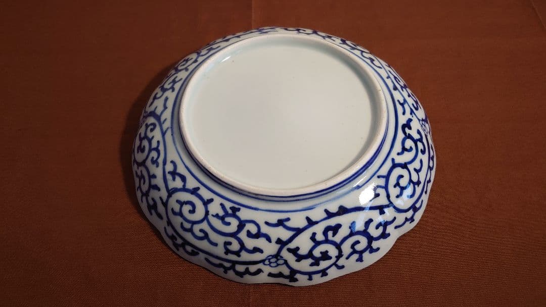 古伊万里　伊万里　染付　古染付　蛸唐草　唐草文　江戸期　蔵出し　中皿　１客