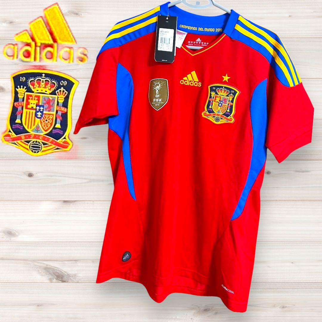 2010 W杯　スペイン代表　ホームユニ　adidas 赤　青170