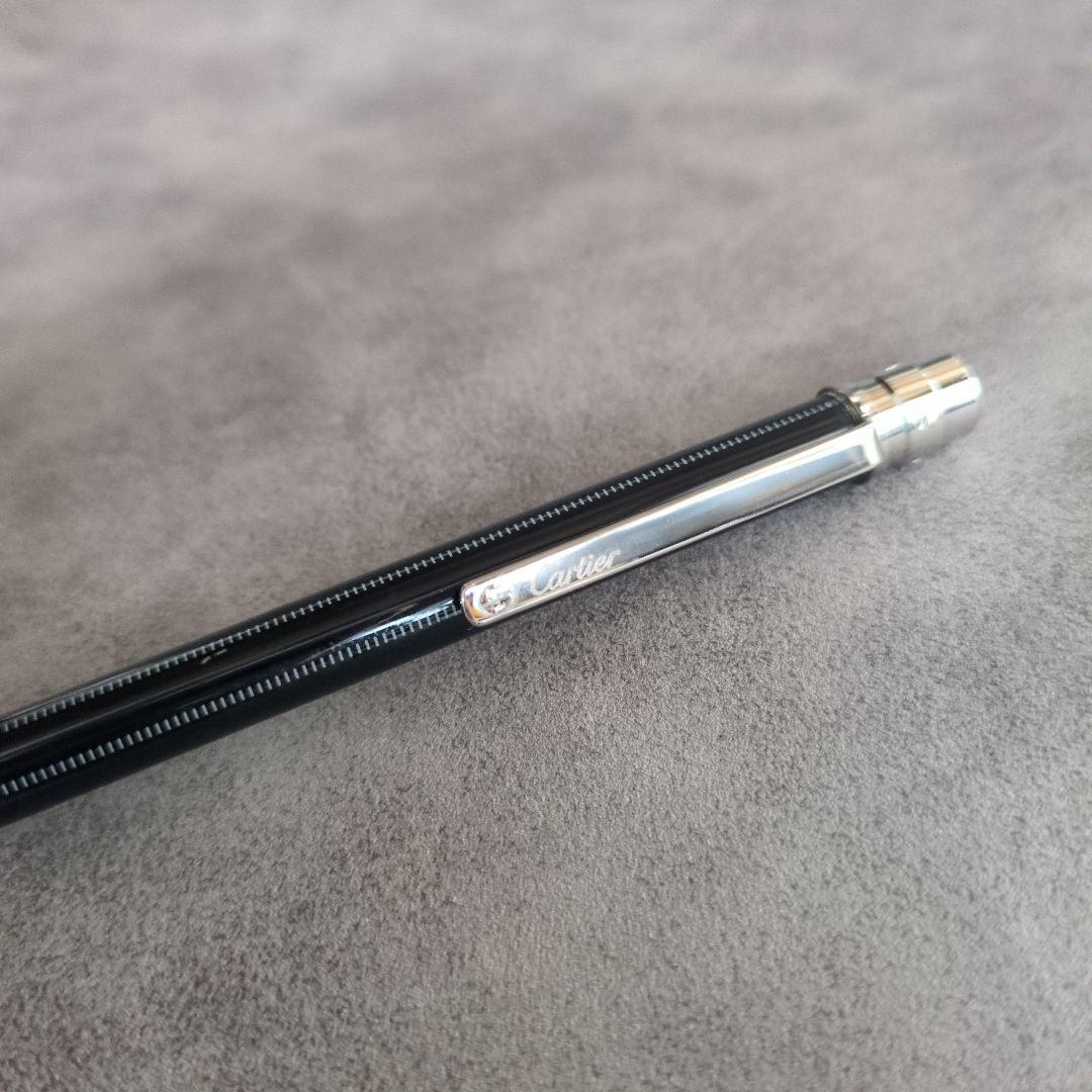 Cartier　カルティエ ツイスト式 ボールペン ブラック　シルバー