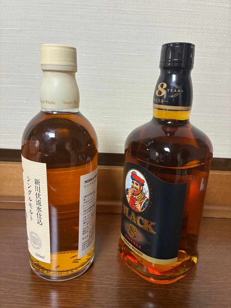 【美品・終売品】「ブラックニッカ　8年」と「宮城峡　旧ラベル」