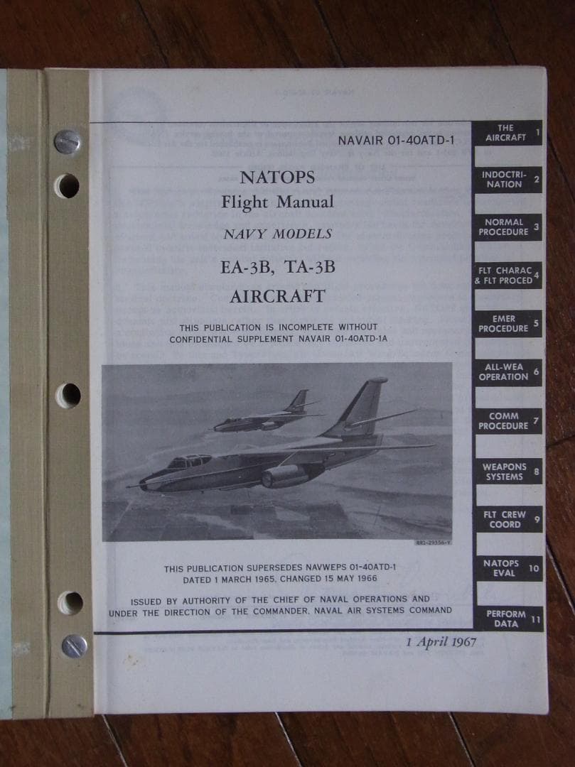 1967年米海軍ダグラスEA-3B, TA-3B フライトマニュアル