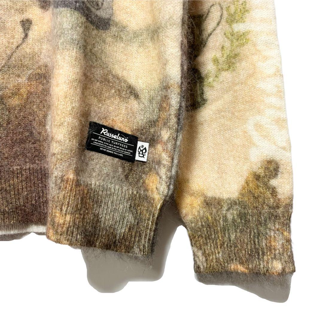 新品 ラッセルノ ゴルフ グラフィック ニット セーター アイボリー M 4