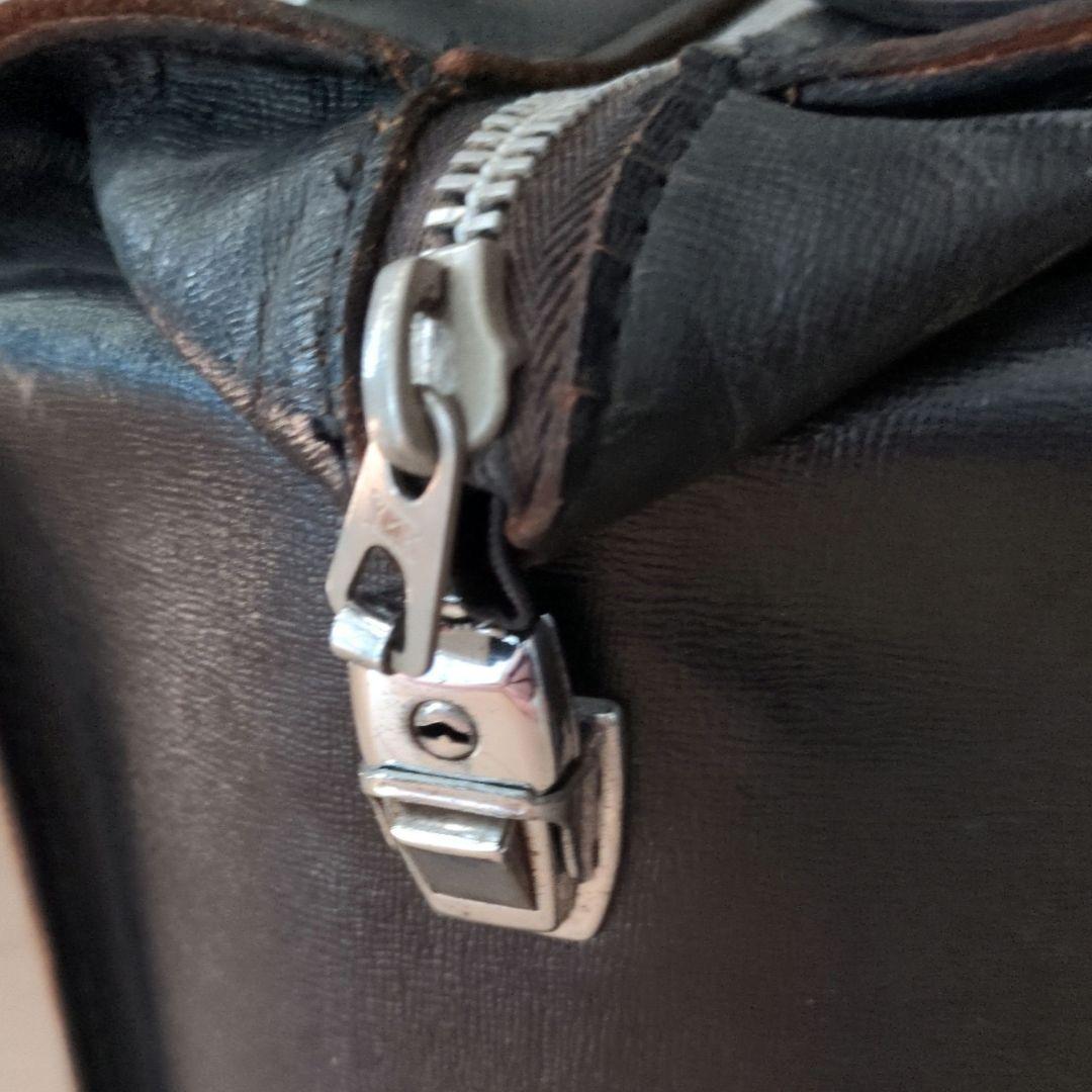 鉄道関連グッズ：鉄道カバン 国鉄 JNR ブラック レザーバック(皮製)当時物