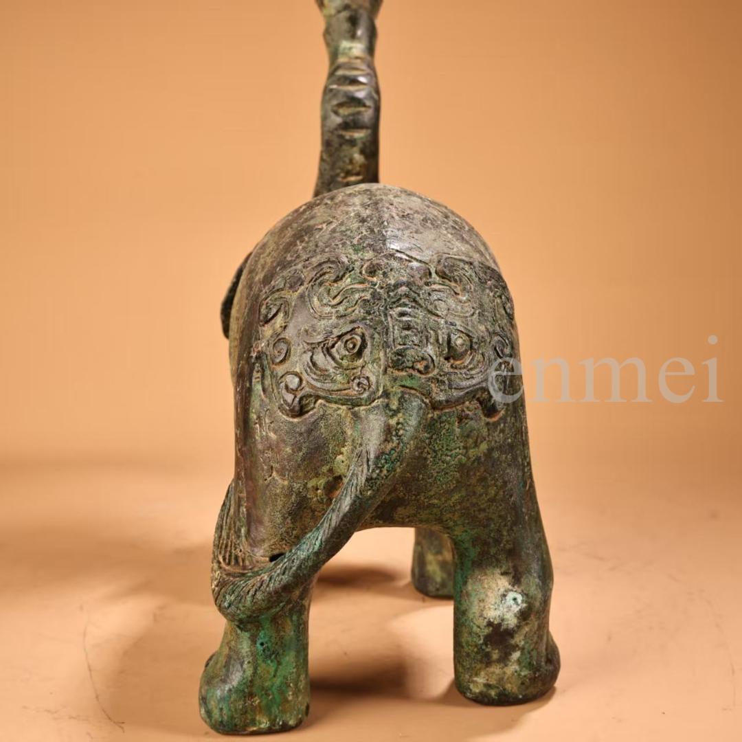 中国古美術・珍品旧藏・青銅製象形燭台・油灯・風水開運・ 仏教美術・青銅器・置物
