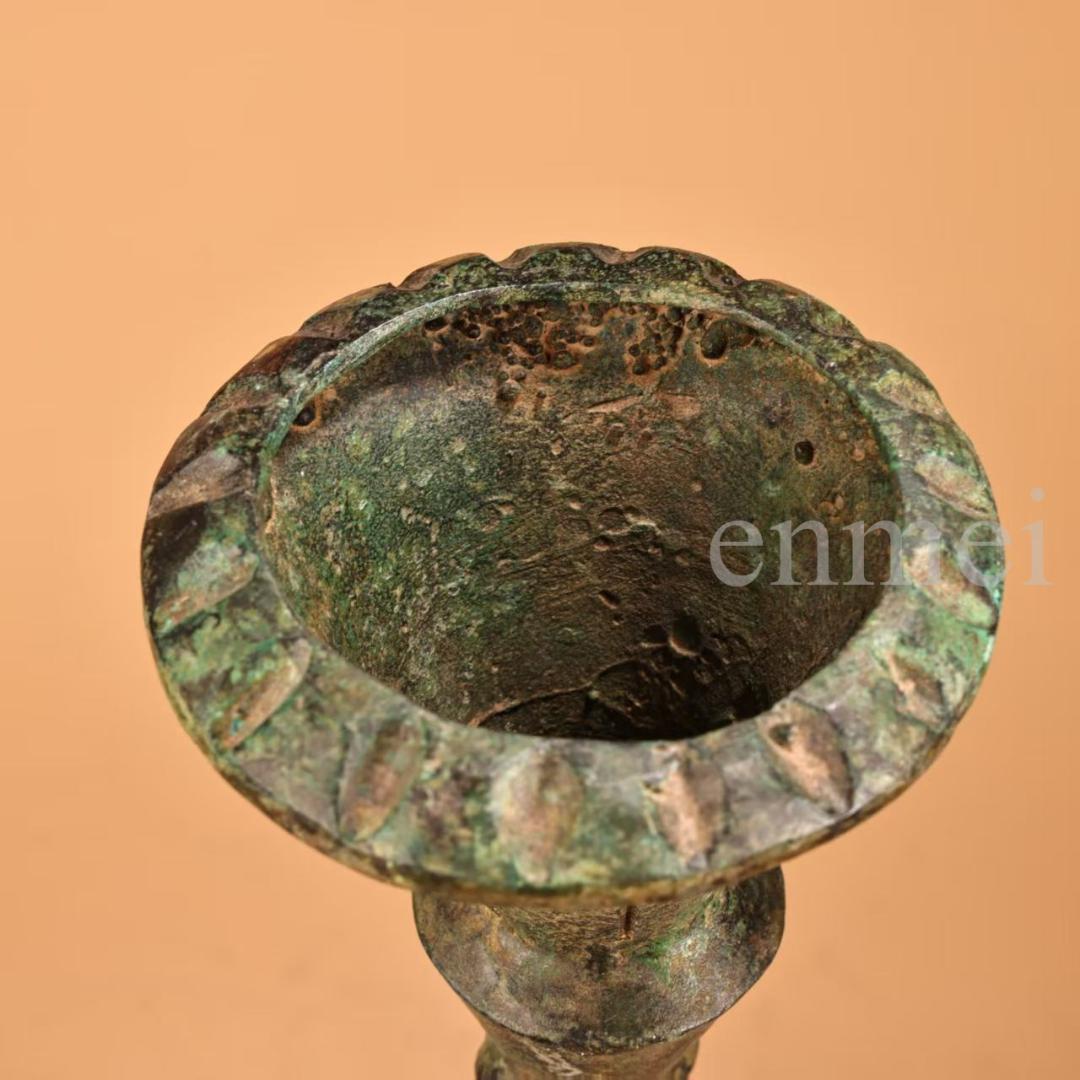 中国古美術・珍品旧藏・青銅製象形燭台・油灯・風水開運・ 仏教美術・青銅器・置物