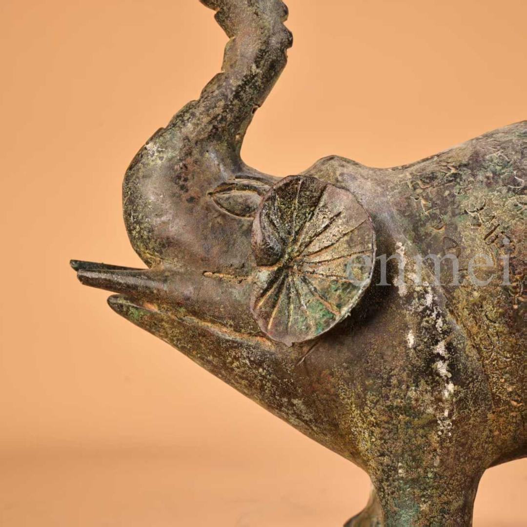 中国古美術・珍品旧藏・青銅製象形燭台・油灯・風水開運・ 仏教美術・青銅器・置物