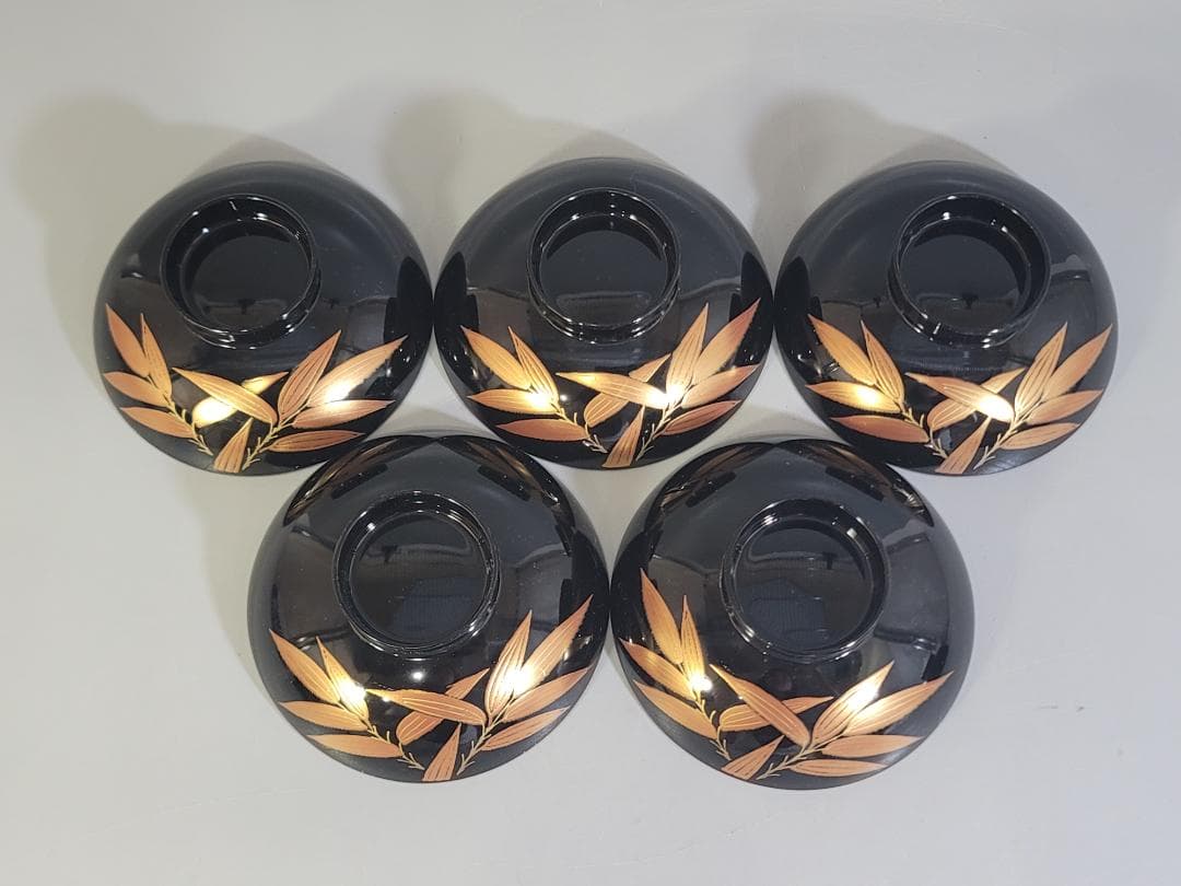 会津塗 吸物碗 五客 共箱 未使用 DT338