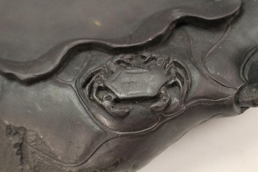 中国美術 硯 蓮 端渓 紫檀箱 文房具(K-LC729)