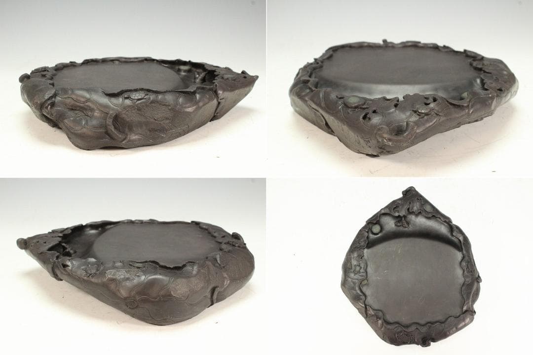 中国美術 硯 蓮 端渓 紫檀箱 文房具(K-LC729)