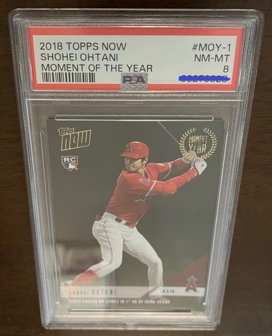 大谷翔平メジャー初ホームランカードTOPPS NOW #MOY-1(PSA8)