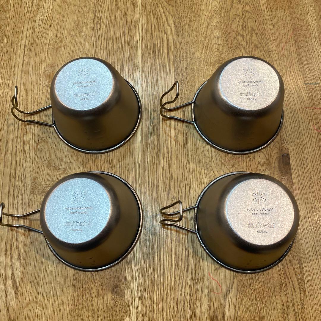  peak 深型チタンシェラカップ 蓋付き E-314 4つセット