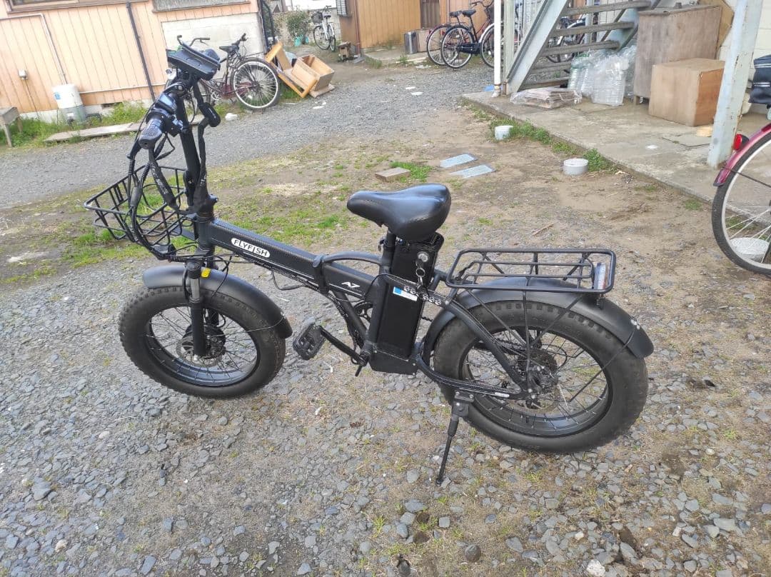 FLYFISH 折りたたみ自転車 ブラック フロントバスケット(ジャンク)