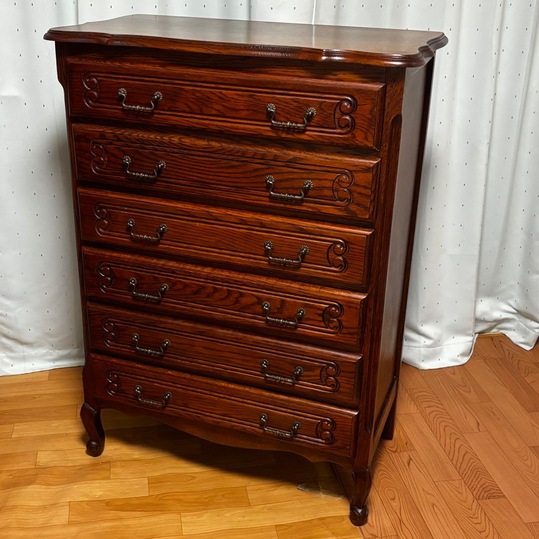 ルーマニア製 6段チェスト チェスト 輸入家具 家具 クラシック　猫脚