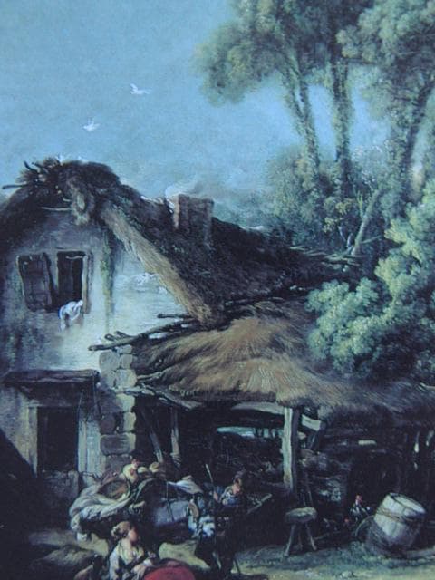 フランソワ ブーシェ、【ボーヴェあたりの風景】、希少画集より