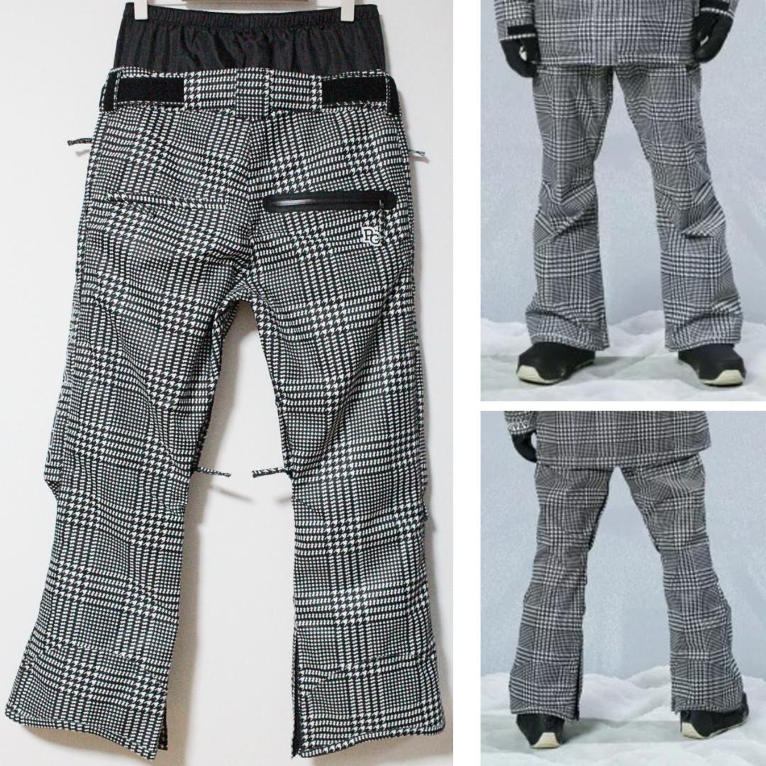 未使用 パーリーゲイツ 防汚・水・風テフロン加工 スノーパンツ L（W84）黒白