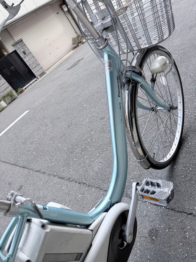 大阪府　パナソニック　水色 電動アシスト自転車 シティタイプ