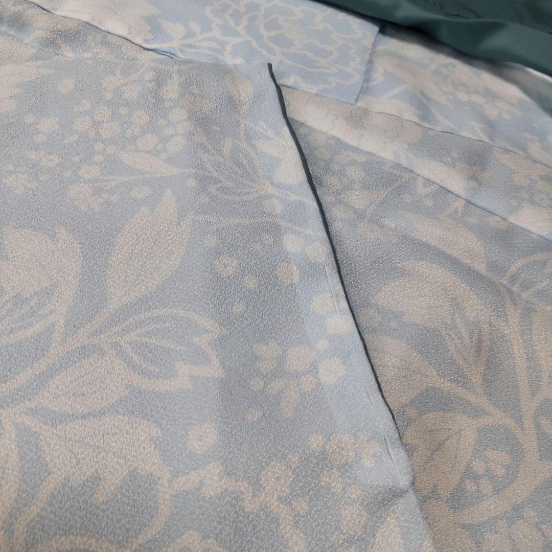 弓道 着物 袷 化繊【よく見ると花柄】