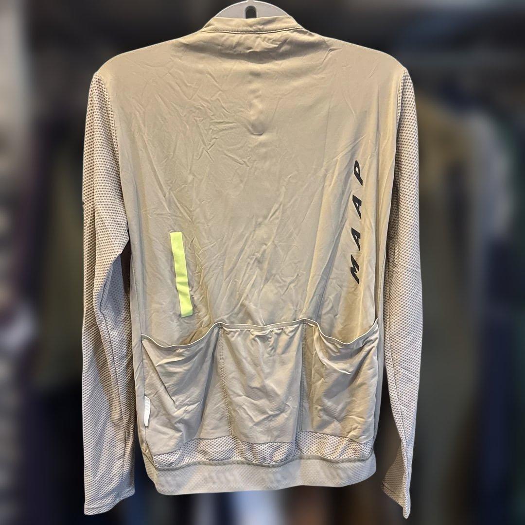  ベージュ 長袖 サイクルジャージ