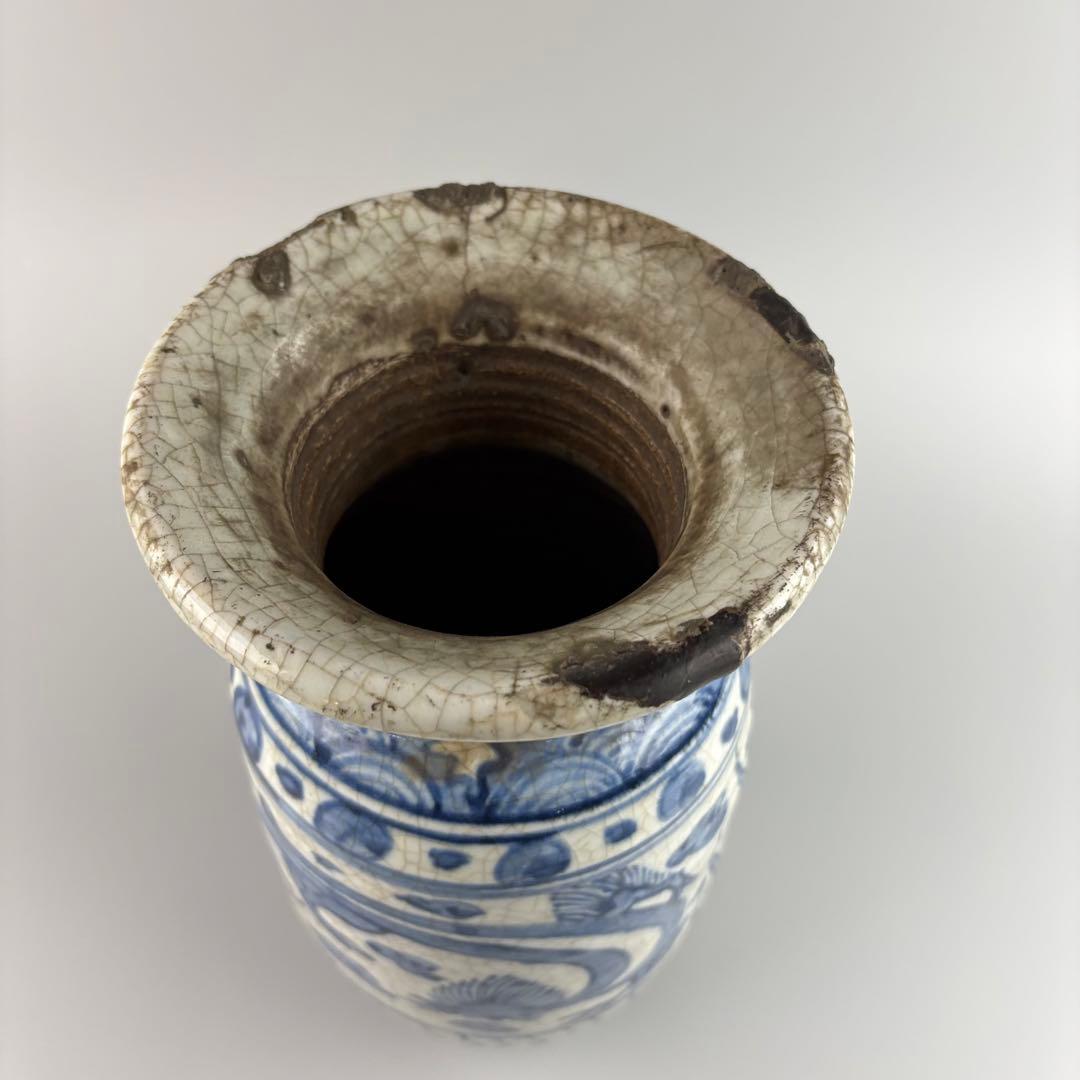 中国 花瓶 花入れ 染付 花器