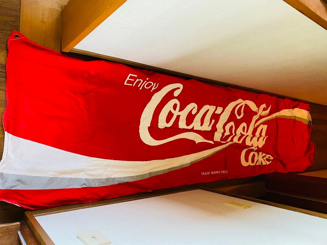 昭和レトロ　コカコーラ　旗　フラッグ　時代物　ビンテージ　レア　飾り