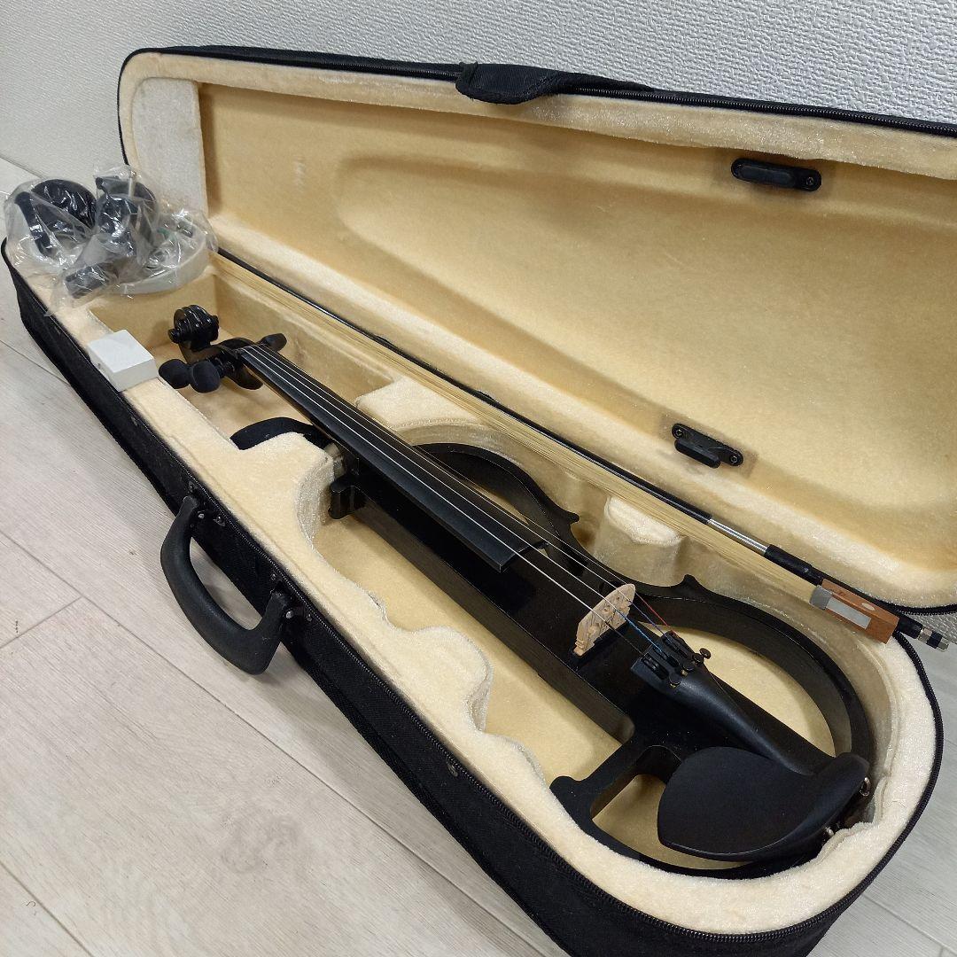 ノーブランド エレキバイオリン 4/4size メタリックブラック