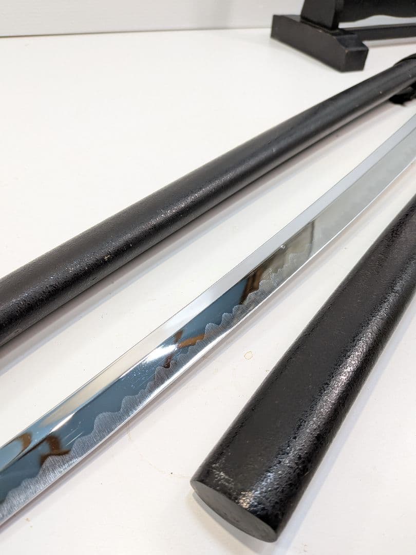 P930 ​【迫力】模造刀 居合刀 大小2本セット 黒石目 樋入り コスプレ