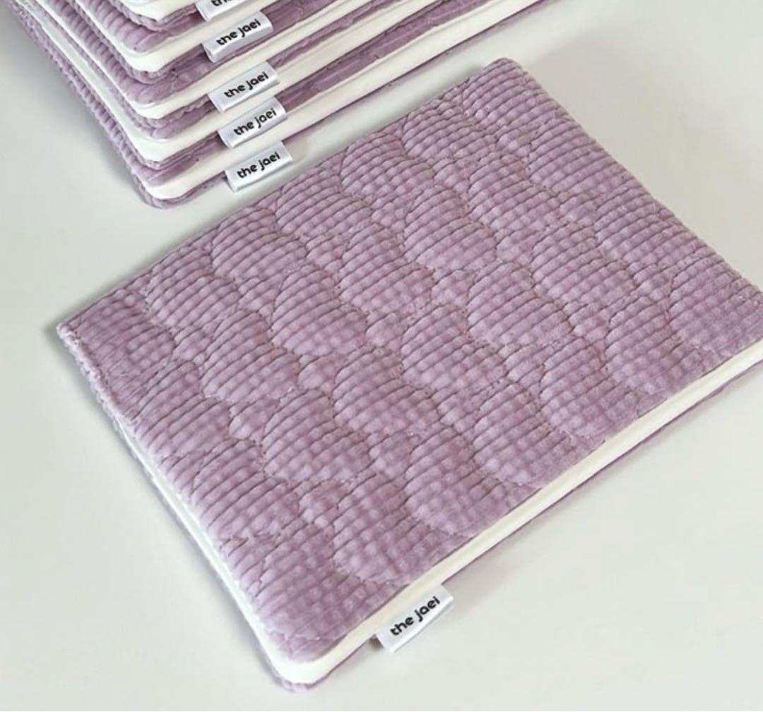 韓国 A6バインダー付き バインダーカバー ハート ブックカバー ラベンダー貯金