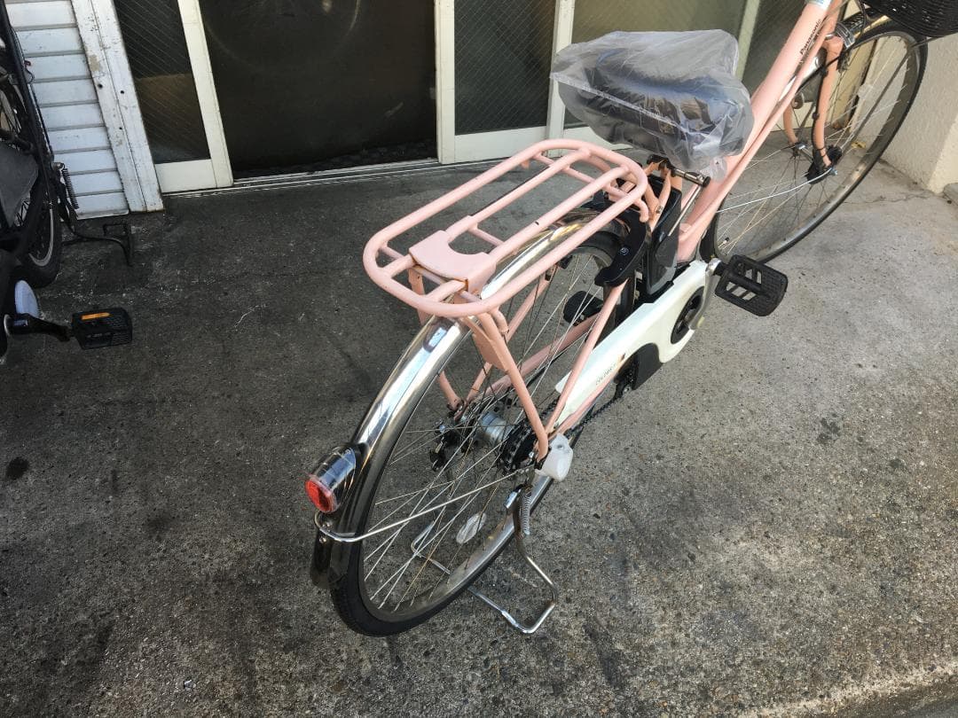 地域限定送料無料　パナソニック　カラーズ　8,9AH　ピンク　神戸市　電動自転車