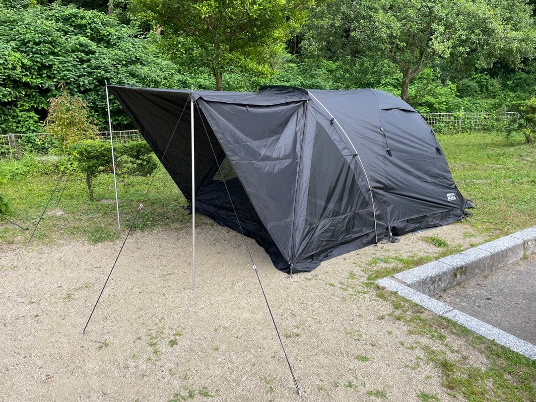 ユウカズロウテント　ブラック　グランドシート付 エンドレスベース　タンスのゲン