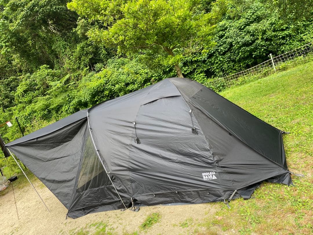 ユウカズロウテント　ブラック　グランドシート付 エンドレスベース　タンスのゲン