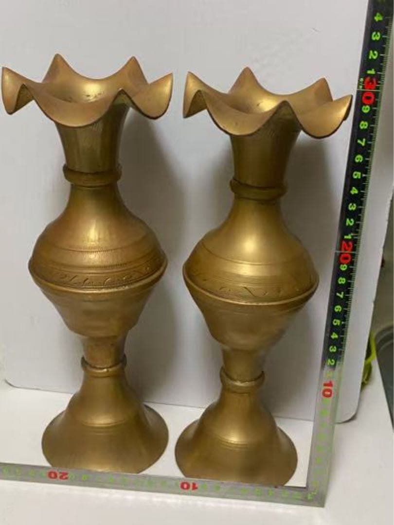 銅製 花瓶 花器 骨董品重1367g