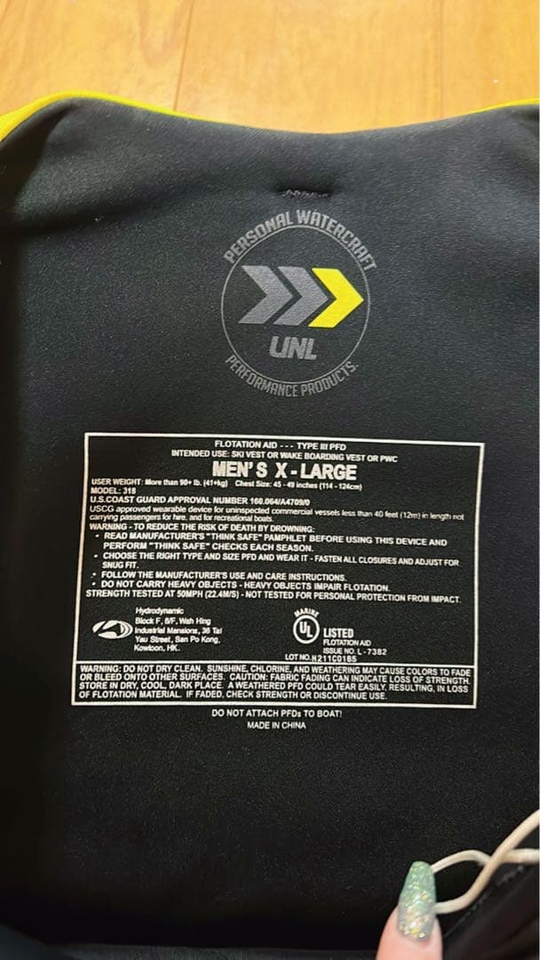 UNL メンズ X-LARGE ライフジャケット