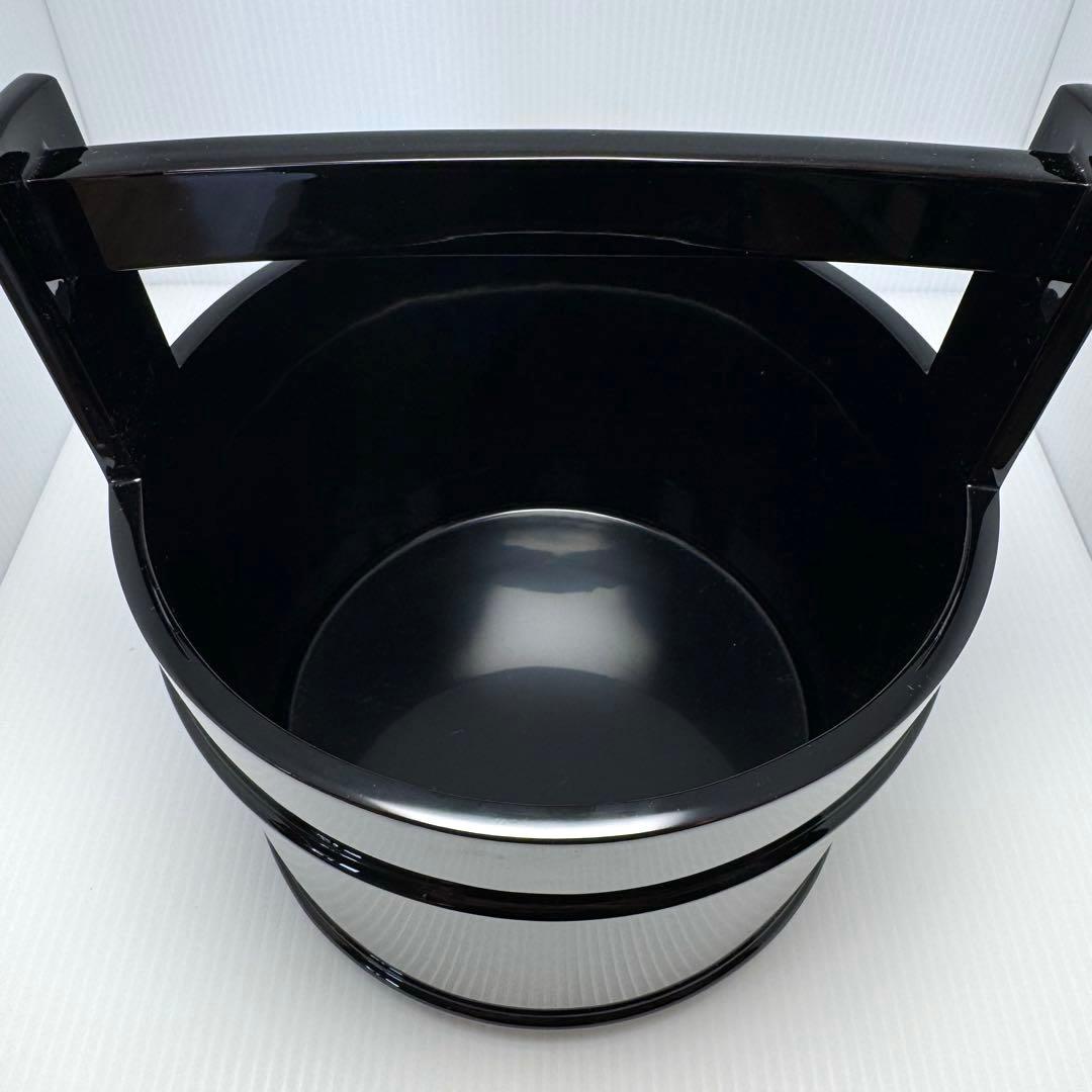 新品未使用 輪島塗 真手桶 水指 漆 塩安漆器 天然木 漆器 共箱 説明書