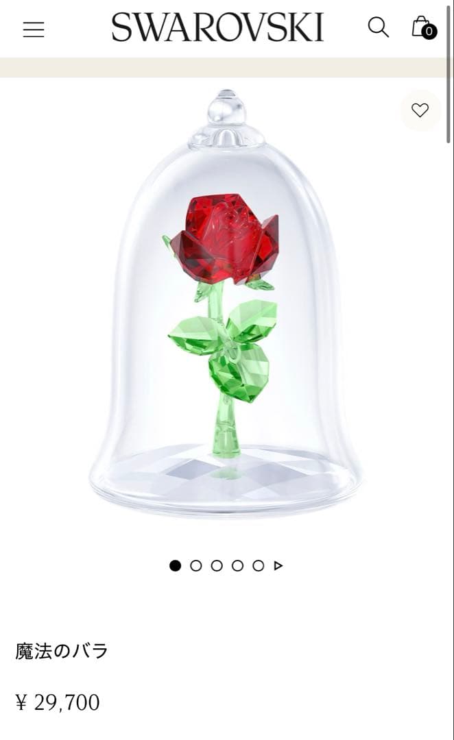 《新品・未使用》《匿名配送》スワロフスキー　魔法のバラ　ディズニー 美女と野獣