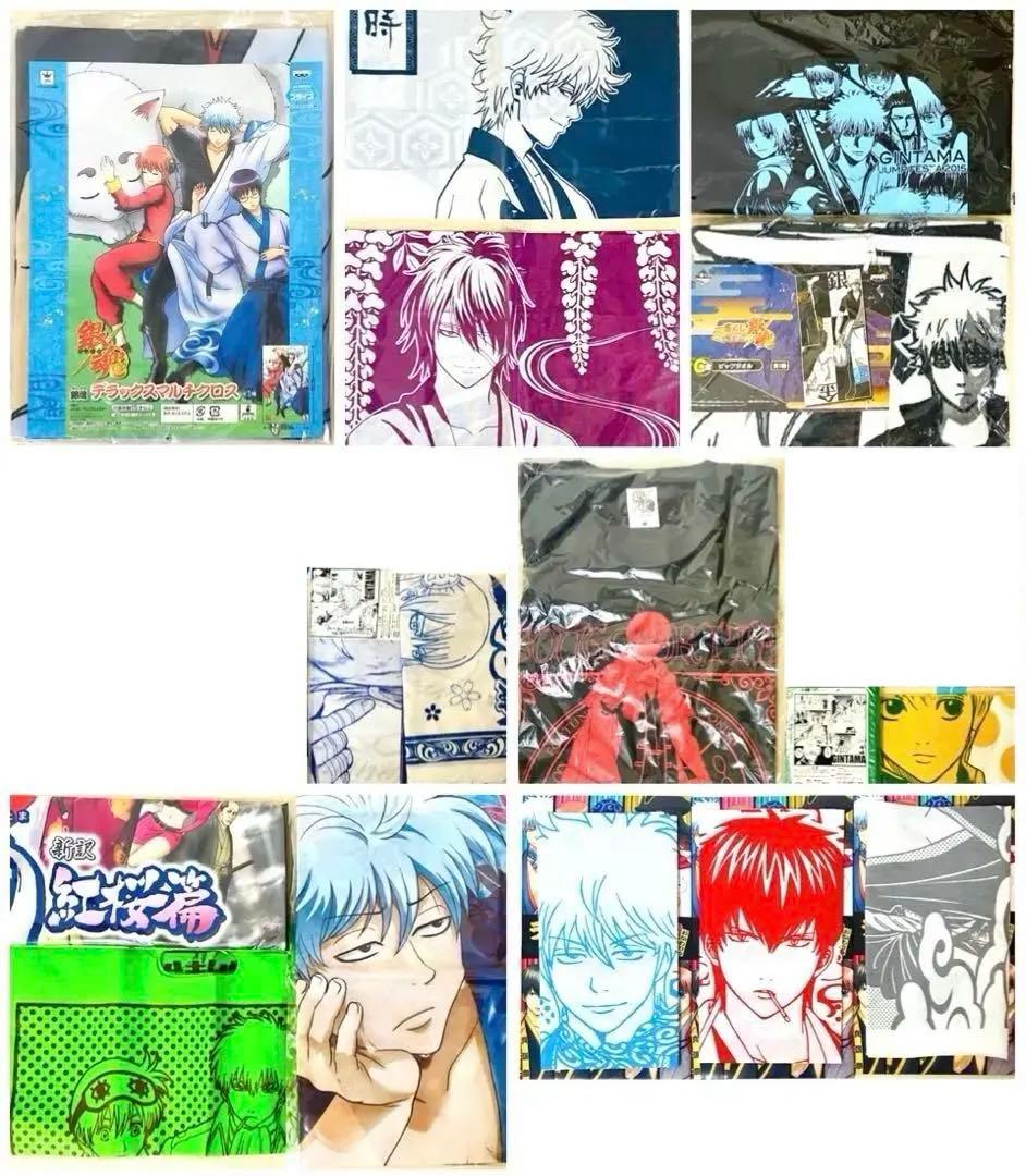 銀魂 布類セット タオルハンカチ 手ぬぐい トートバッグTシャツ銀時土方沖田高杉