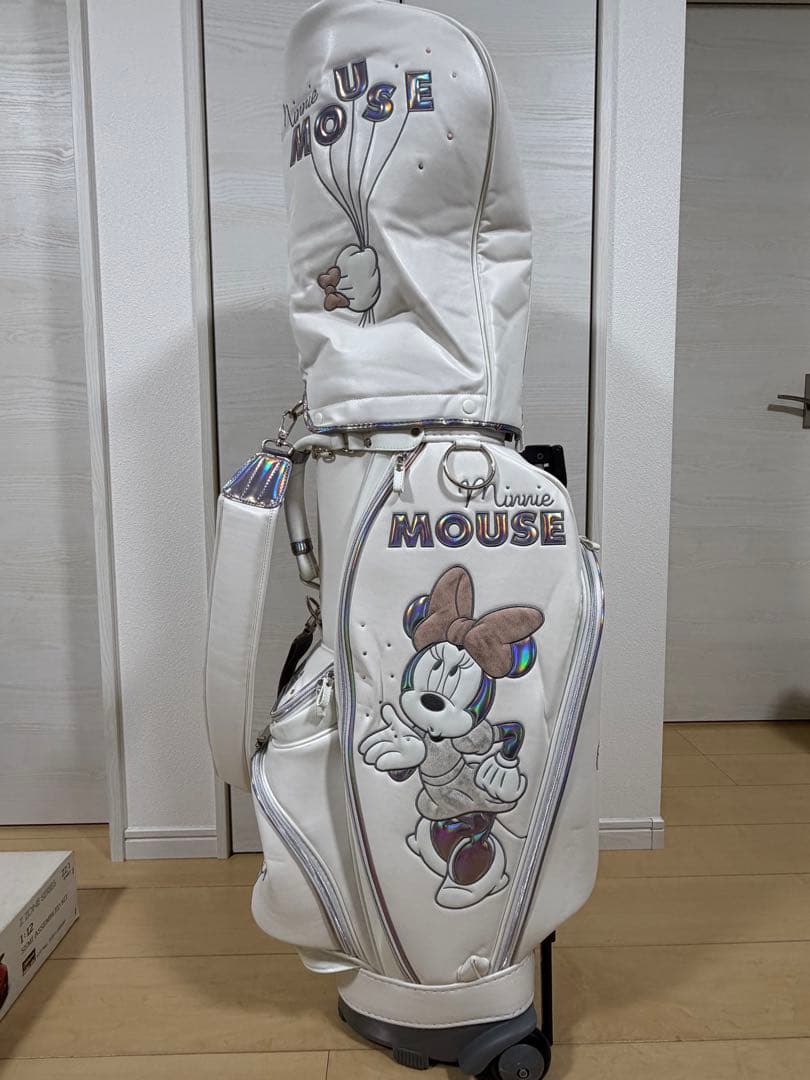 【美品・ほぼ未使用】ディズニー ミニーマウス キャディバッグ キャリータイプ