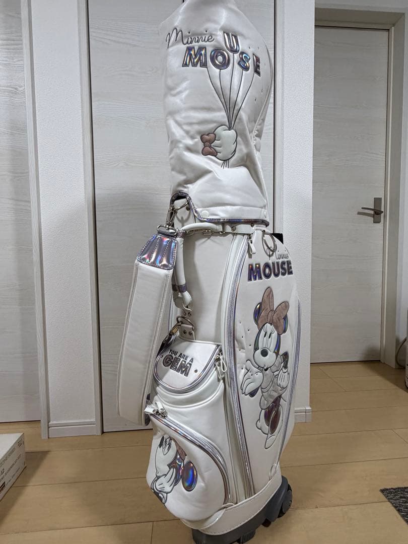 【美品・ほぼ未使用】ディズニー ミニーマウス キャディバッグ キャリータイプ