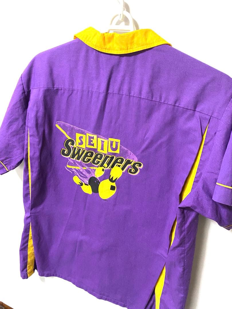 HILTON ヴィンテージ L 紫 ボーリング 半袖 シャツ