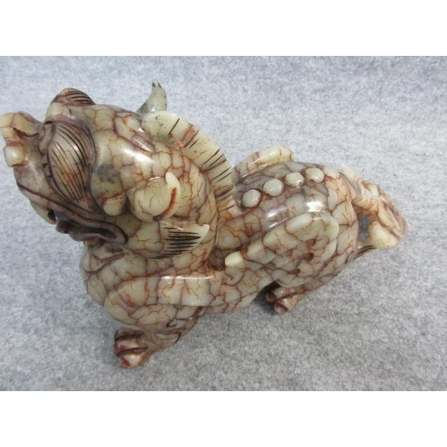 中国玉石獅子置物 [B26045]